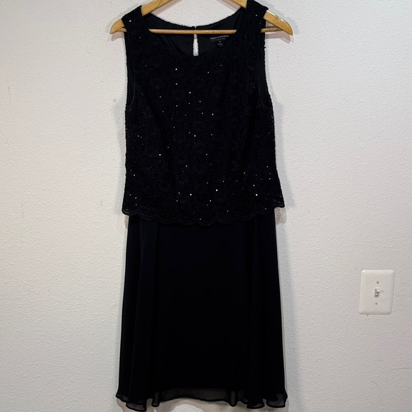 connected apparel Dresses & Skirts - Connected Apparel Little Black Sleeveless Jewel Dress Size 14